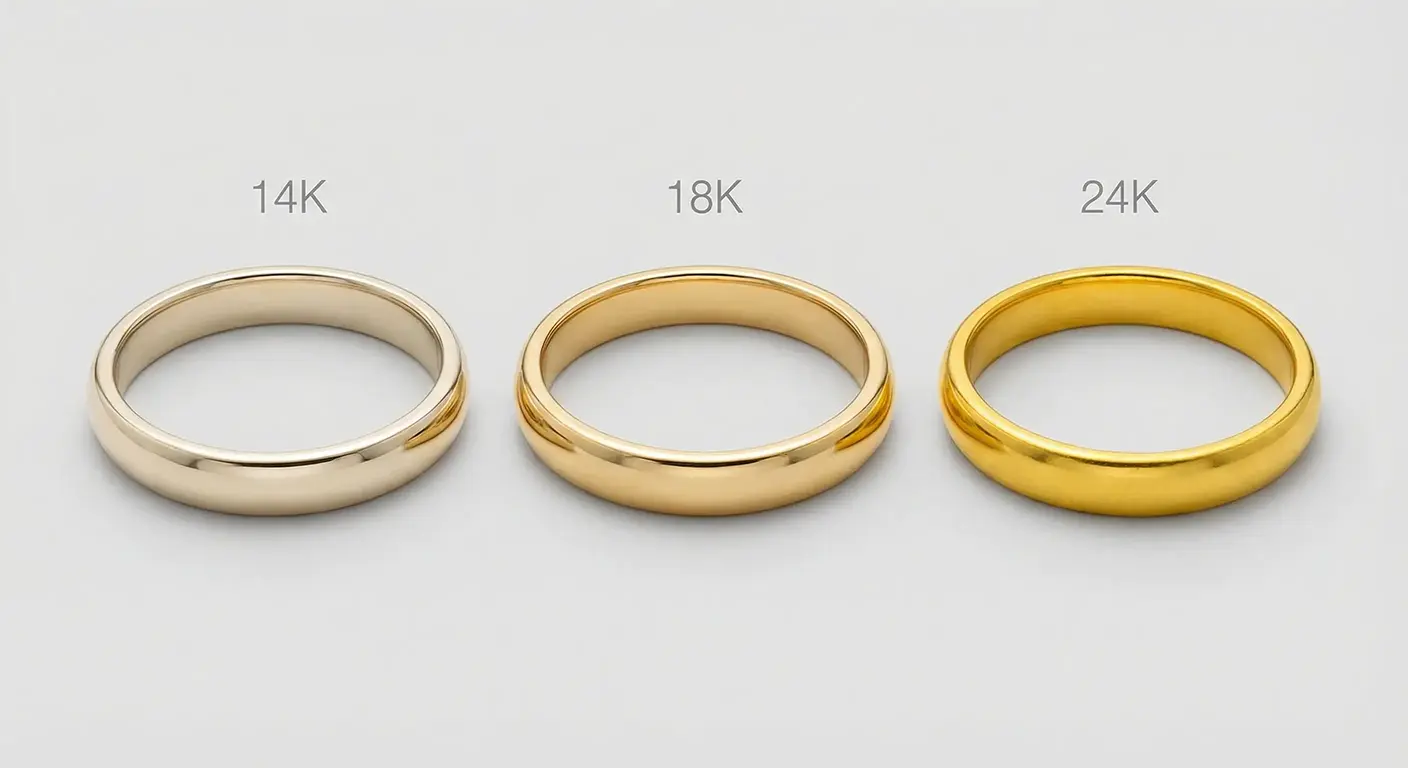 Diferencias entre oro 14K, 18K y 24K