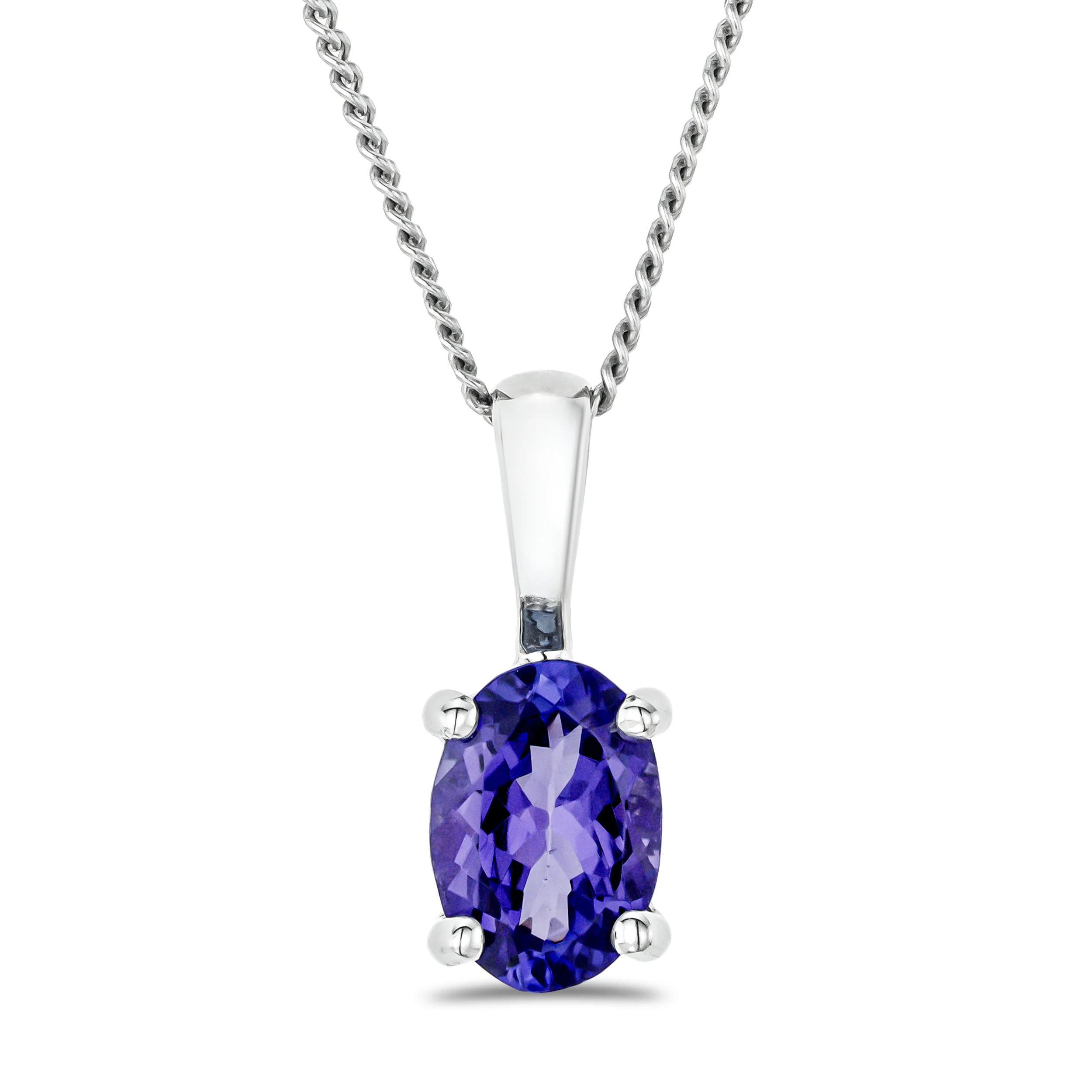 Collar Aurora con tanzanita oval en plata
